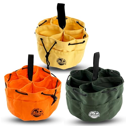 Graintex 18 Pocket Grab Bags Set of 3 Pcs Rip-Stop Canvas, Drawstring Closure, Small Parts Organizer Bag, Small Tools, Screws, Parts, Parachute Tool Bag, Parachute Tool Organizer for Essential Items