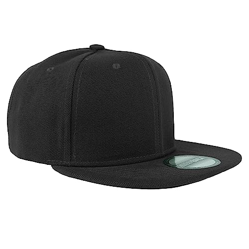 Gelante Black Flat Brim Adjustable Snapback Baseball Cap 12 Pack One Size