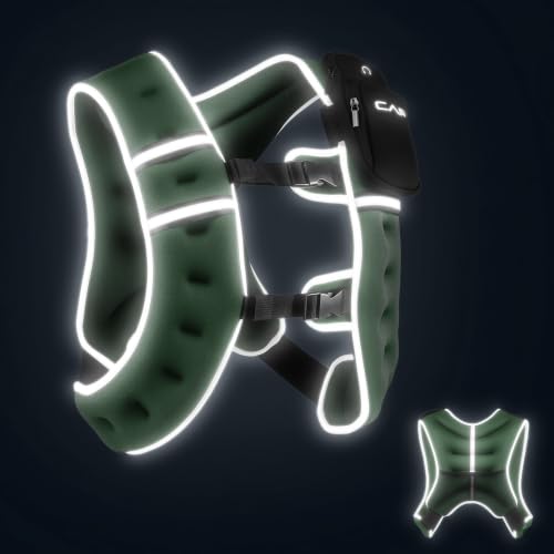 CAP 20 lb Reflective Green Weighted Vest for Running & Training