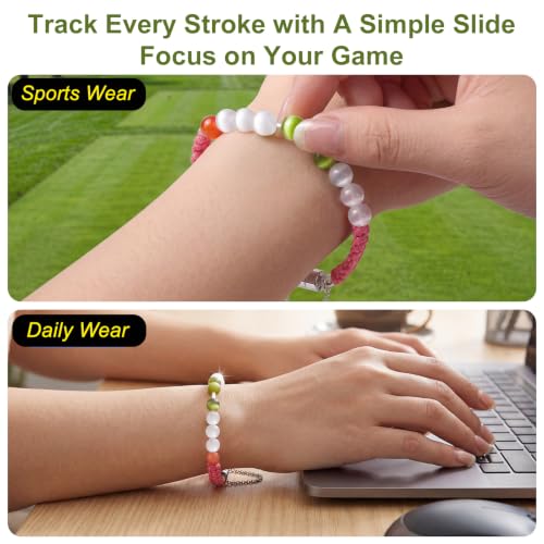 Golf Stroke Counter Bracelet - Pink - Secure Magnetic Clasp