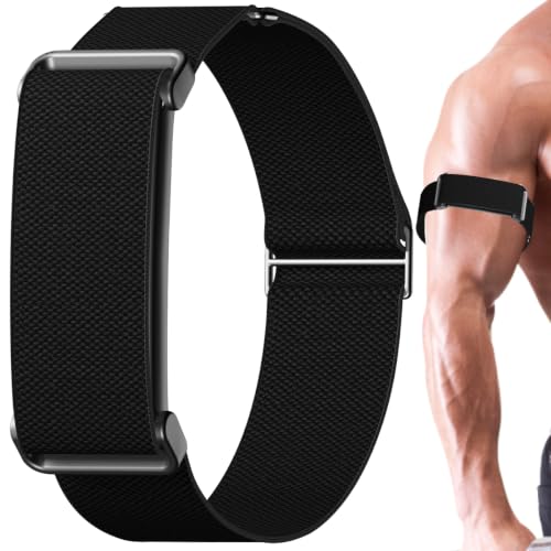 Nylon Bicep Arm Strap for Google Fitbit Active Band - Black, Standard Adult