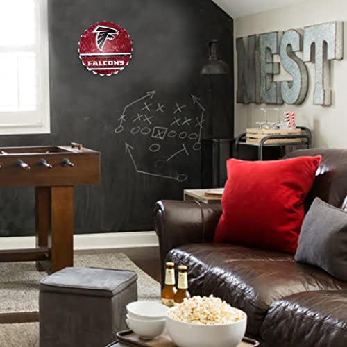 Atlanta Falcons 13.5" Vintage Metal Bottlecap Wall Sign