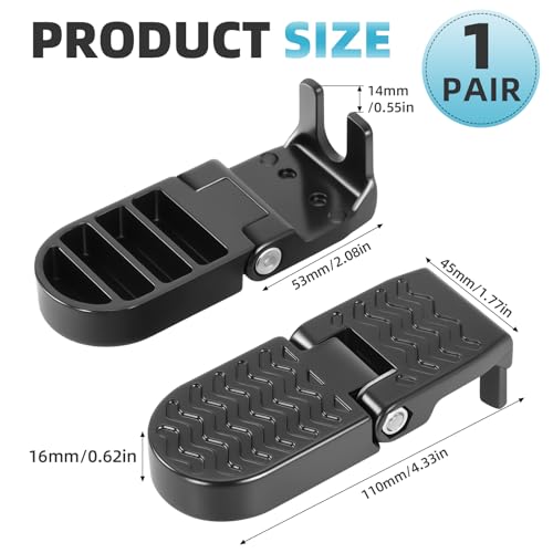 Aluminum Folding Bike Foot Pegs for Passenger – Non-Slip Rear Pedals (2-Pack)