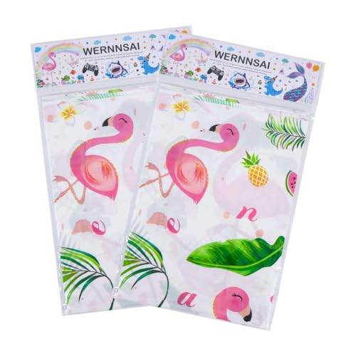 Flamingo Tablecloths - 2 Pack 108"x54" Tropical Luau Covers