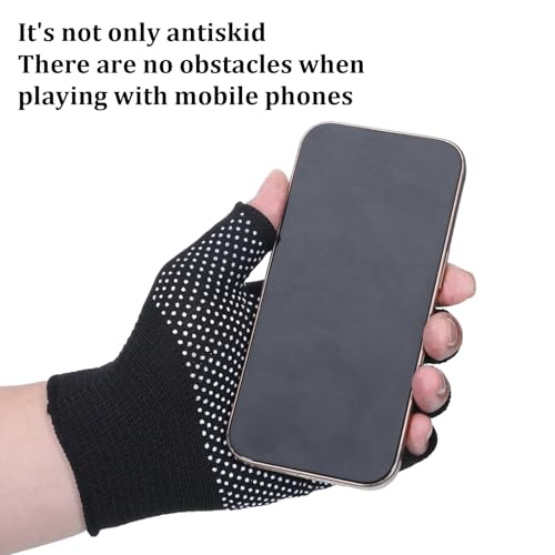 Half-Finger Fingerless Workout Gloves - 2 Pairs, Black & Gray