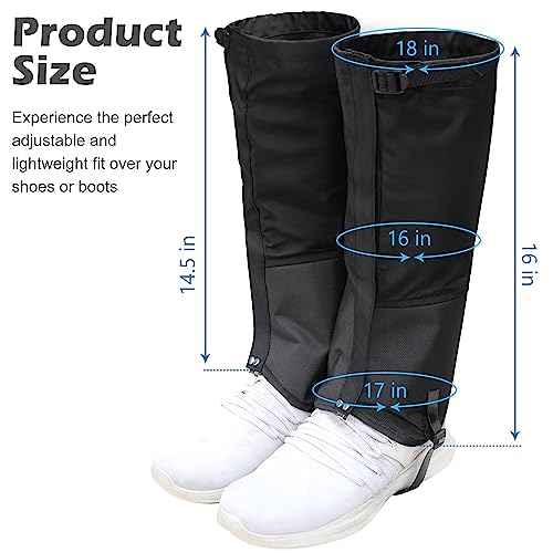 Breathable Leg Gaiters for Yard Work - 620D Oxford - Black