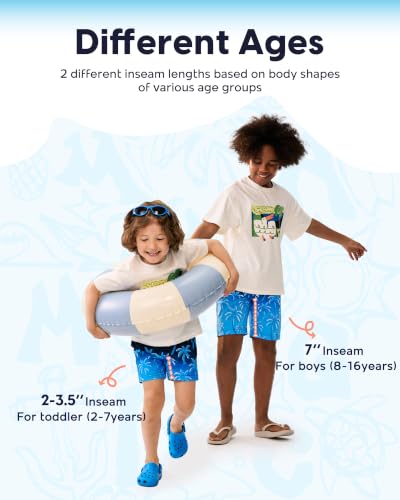 Boys Swim Trunks with Compression Liner - 10-12 Years / Rose Coconut