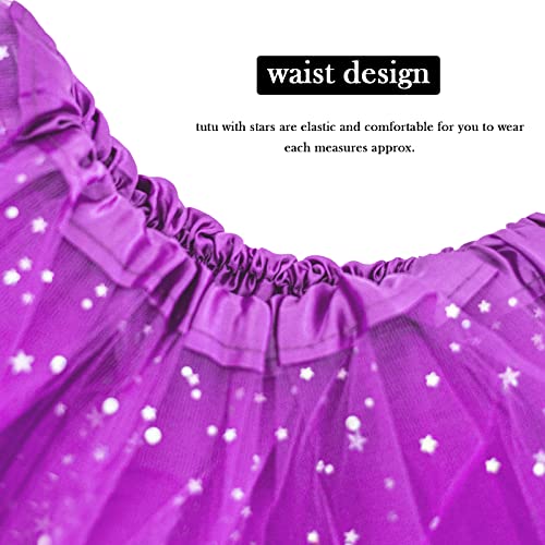 LED Tutu Skirt - Sparkly Layered Tulle Costume for Women, Dark Purple