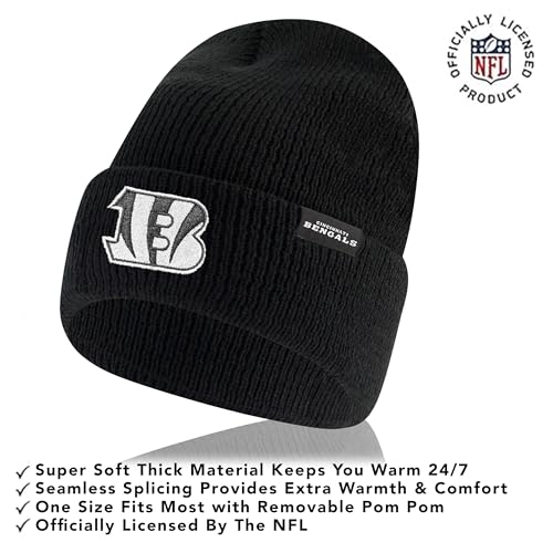 Cincinnati Bengals Winter Beanie Hat & Touch Screen Gloves - One Size