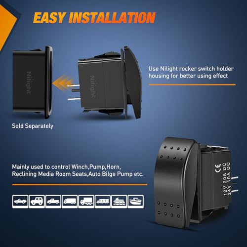 2 Pin On Off Rocker Switch - Waterproof SPST Toggle Switch