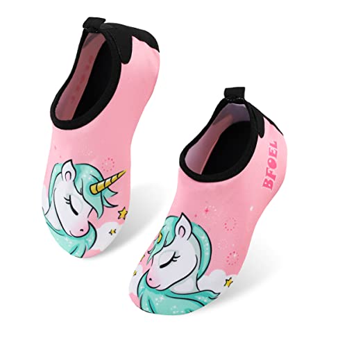 Water Shoes for Kids - Non-Slip Toddler Beach Shoes, 10.5 Little Kid / Pink Unicorn
