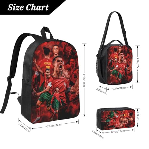 Football Backpack with Lunch Box & Pencil Case - 17 Inch
