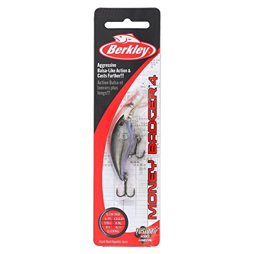 Money Badger Fishing Hard Bait - Black Silver, 2.1in (1/4 oz)
