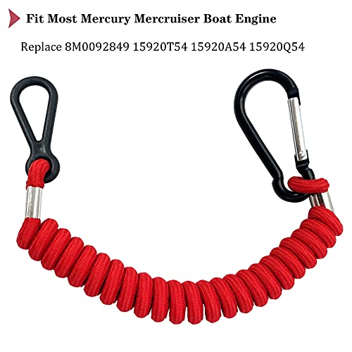 Boat Engine Emergency Stop Switch Safety Lanyard Cord - New Red