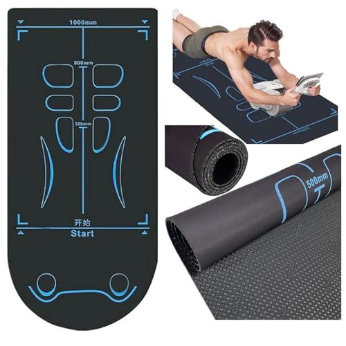 Non-Slip 7mm Exercise Yoga Mat for Ab Roller Workouts with Storage Bag