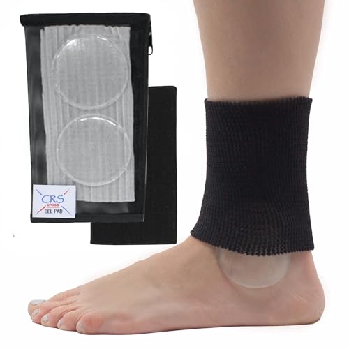 Black CRS Cross Ankle Gel Sleeves with Discs for Skating, 2 Pairs