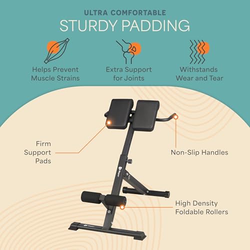 Foldable Roman Chair for Back Extensions - Black / Medium