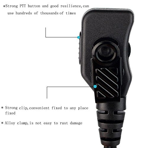 Retevis Walkie Talkie Earpiece with Mic - G-Type 2-Pin Volume Adjustable for Motorola Radios