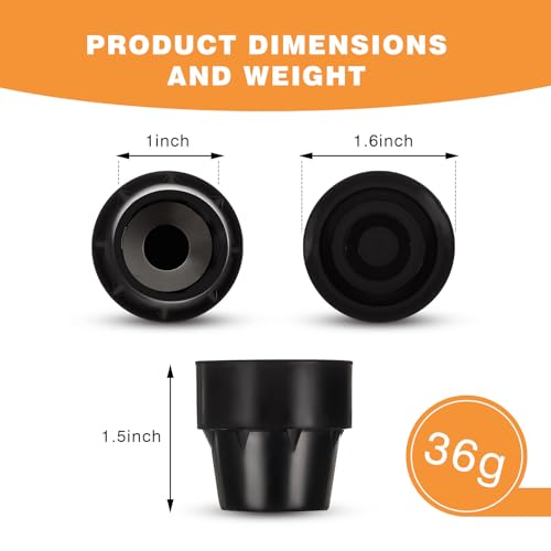 8 Pieces 1 Inch Mini Trampoline Leg Caps Tips Replacement Rubber Feet