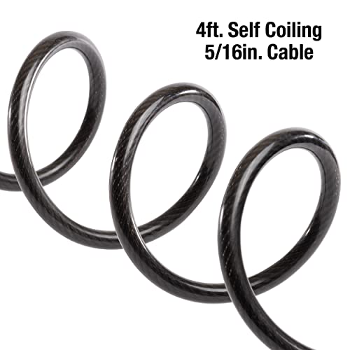 4-Foot Combination Cable Bike Lock - 5/16" Braided Steel