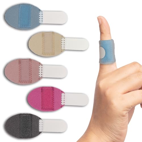 Finger Splint Support Brace Kit - 5 Pcs Adjustable Finger Protectors in 5 Colors