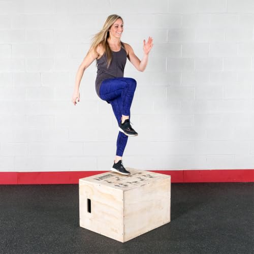 3-Way Wood Plyo Box for Plyometric Workouts - 20x24x30 Inch