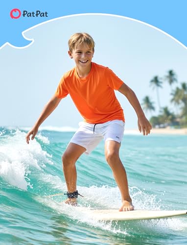 Boys Neon Rash Guard Swim Shirt - Orange, 11-12 Years