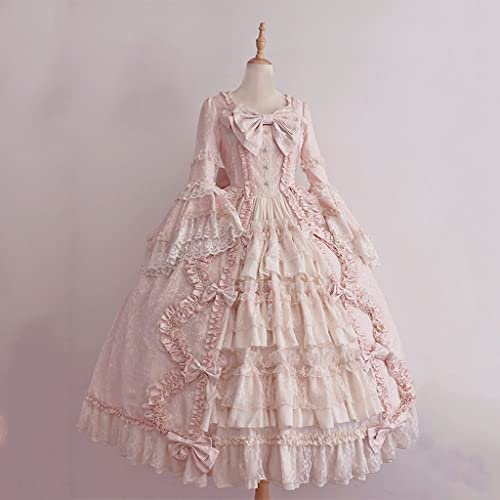 Victorian Ball Gown Dress - Rococo Fairy Dress in Pink - Medium
