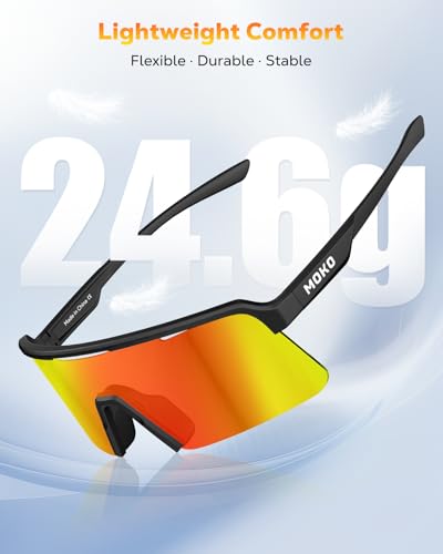 Polarized Running Sunglasses - Lightweight TR90 Cycling Glasses - Orange