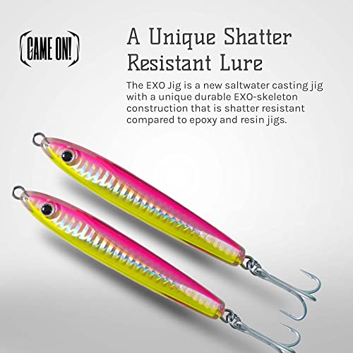 EXO Jigs - Shatter Resistant Saltwater Lure - 0.75 oz Electric Chicken