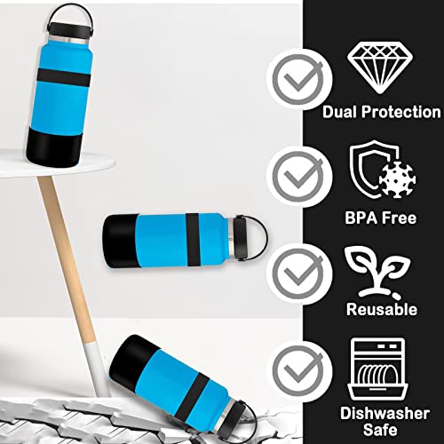 Water Bottle Boot - Dual Protective Silicone Sleeve for 12oz Black