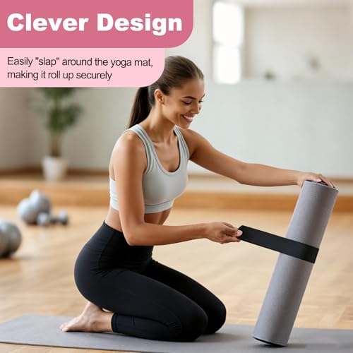 Yoga Mat Strap Slap Band - Gray, Durable Silicone Holder