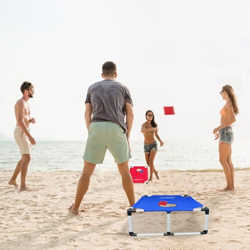 Portable Cornhole Set with Carrying Case - Red & Blue Framed