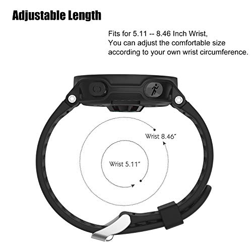 Garmin Approach S20 S5 S6 Watch Bands - Colorful Replacement Strap - Black/White
