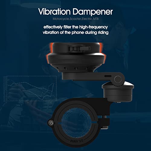 Sincetop Vibration Dampener Bike Phone Mount with Adjustable Handlebar Holder - Out Front for Motorcycle, MTB, E-Bike & Scooter, Series C 2nd Gen