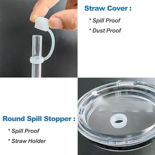 Silicone Spill Stopper and Straw Cover for Tumblers - Clear