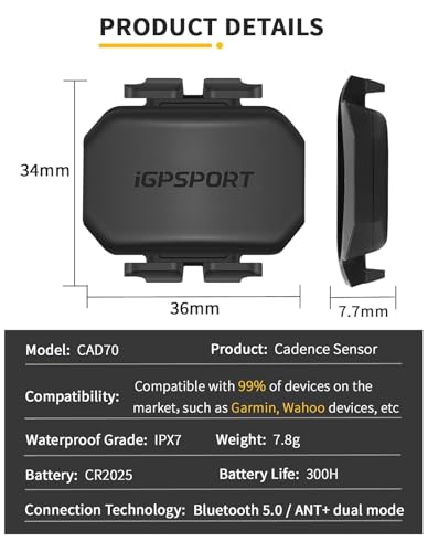 Cadence Sensor - Bluetooth ANT+ Wireless Waterproof Cycling Sensor