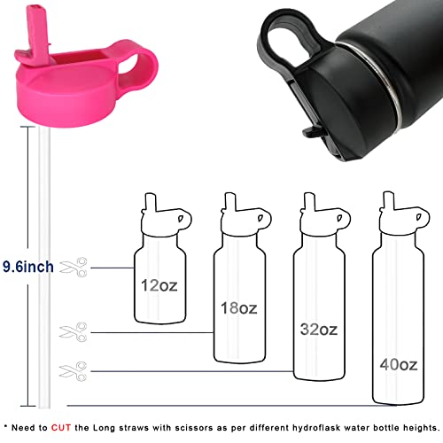 Replacement Straws for Wide Mouth Water Bottles with Cleaning Brush - 3 Pack
