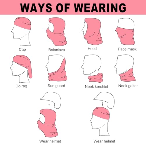 Full Face Cover Ski Mask Balaclava Neck Gaiter - Hot Pink+Pink