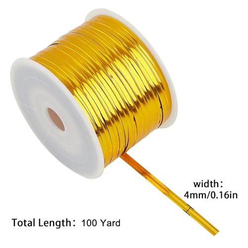 Tangyinrd Gold Metallic Twist Ties 100 Yards Bread Candy Coffee Bag Ties Plant Garden Twist Ties for Parties Decorative Ties Cake Present Art Craft