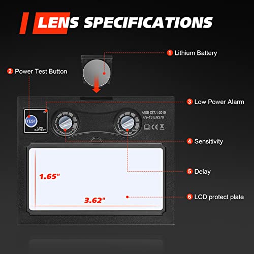 Welding True Color Helmet Auto Darkening Hood with Adjustable Shade Range 4/9-13 for TIG MIG ARC Welder Mask