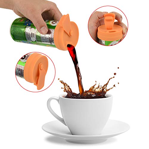 Silicone Slim Can Lids - Beverage Can Cover Protector Set - Blue & Orange