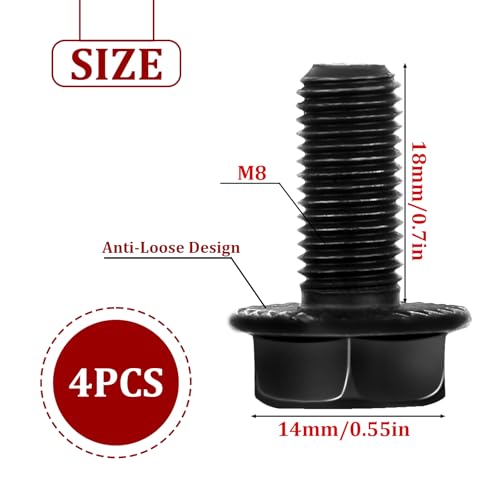 Bicycle Bottom Bracket Bolts - M8 x 18mm Crank Fixing Screws - 4 Pcs