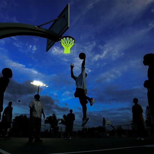 Luminous Basketball Net - Green Nylon Nightlight for Outdoor Use