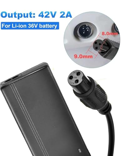 42V 2A Electric Scooter Charger - 3-Prong Power Adapter