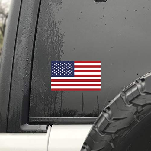 Premium Quality US Flag Decal Sticker - 2-Pack, 5" x 3"