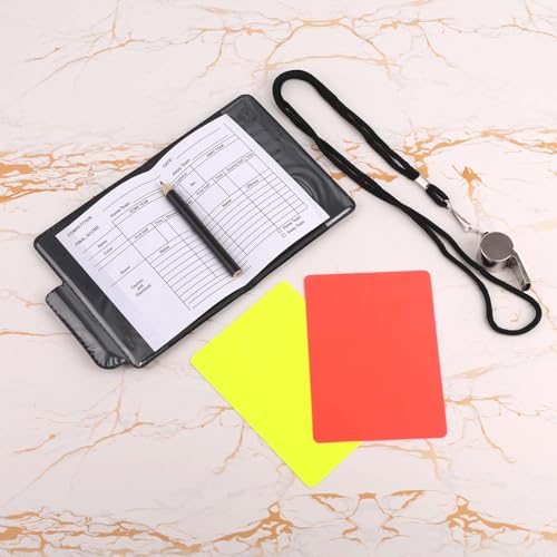 Gosknor Soccer Referee Kit with Yellow & Red Cards – Includes Whistle, Score Sheets & Accessories (Variation: 1 / Soccer Referee Kit and Whistle)