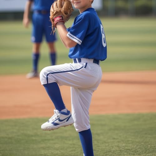 Youth Baseball & Softball Socks with Adjustable Belt - Royal Blue