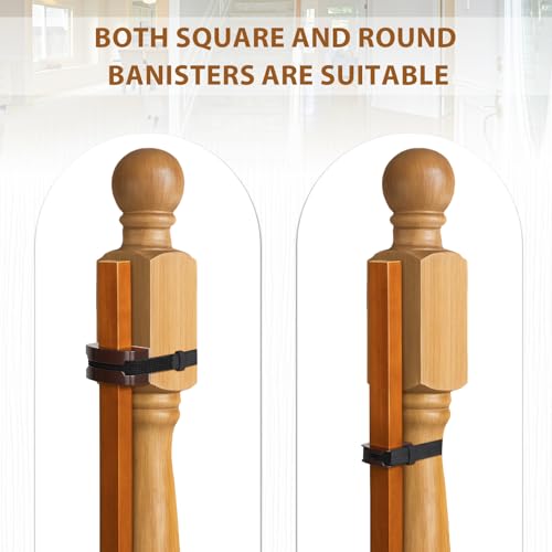 2 Pcs No Hole Stairway Baby Gate Adapter - Fits Round & Square Banisters, Compatible with Most Hardware and Pressure Mount Baby Gates Up to 37 inches Tall