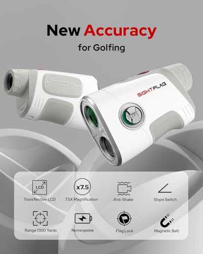 GF2 Golf Rangefinder with Slope - 1300 Yards, Gray